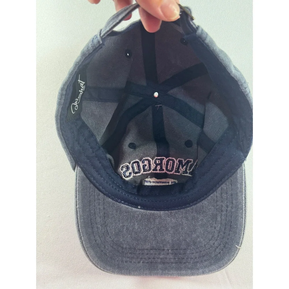 Interhat 1989 Amorgos Greece Washed Blue Embroidered Baseball Cap Hat New